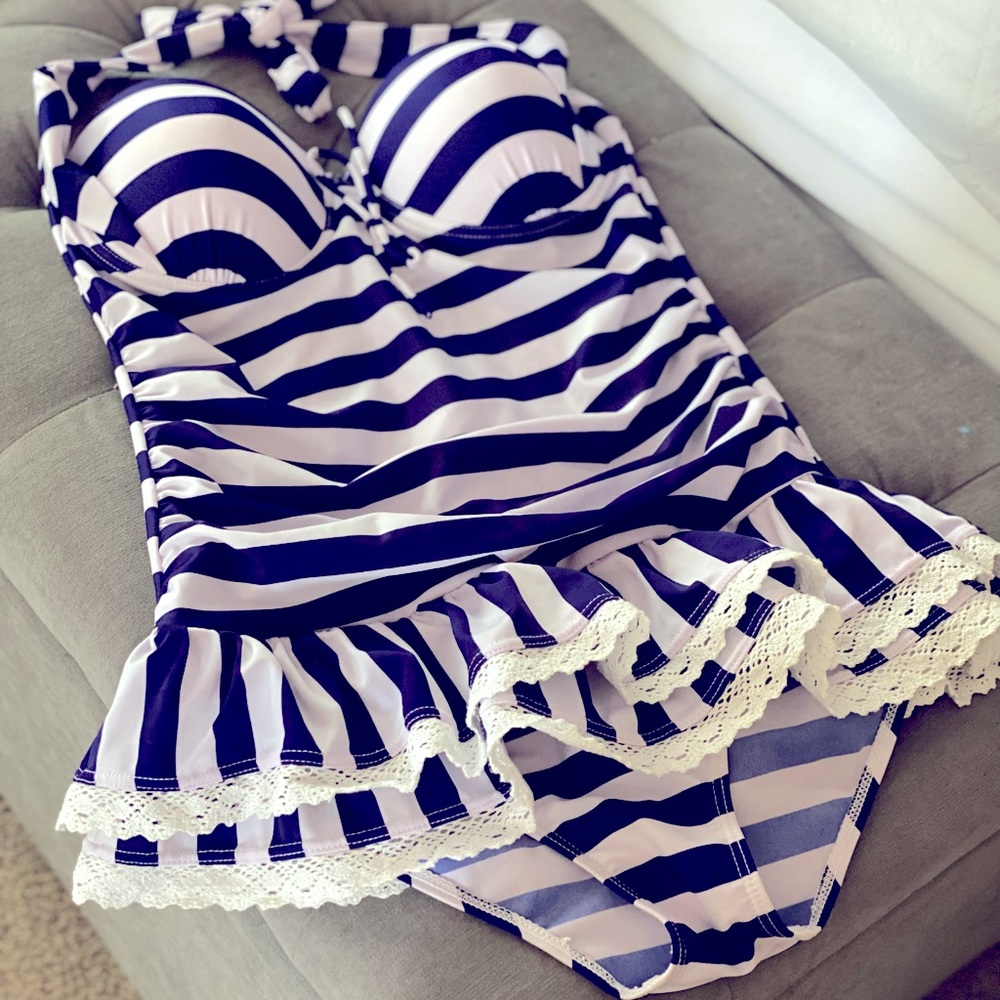 Vintage pinup style one-piece swimsuit